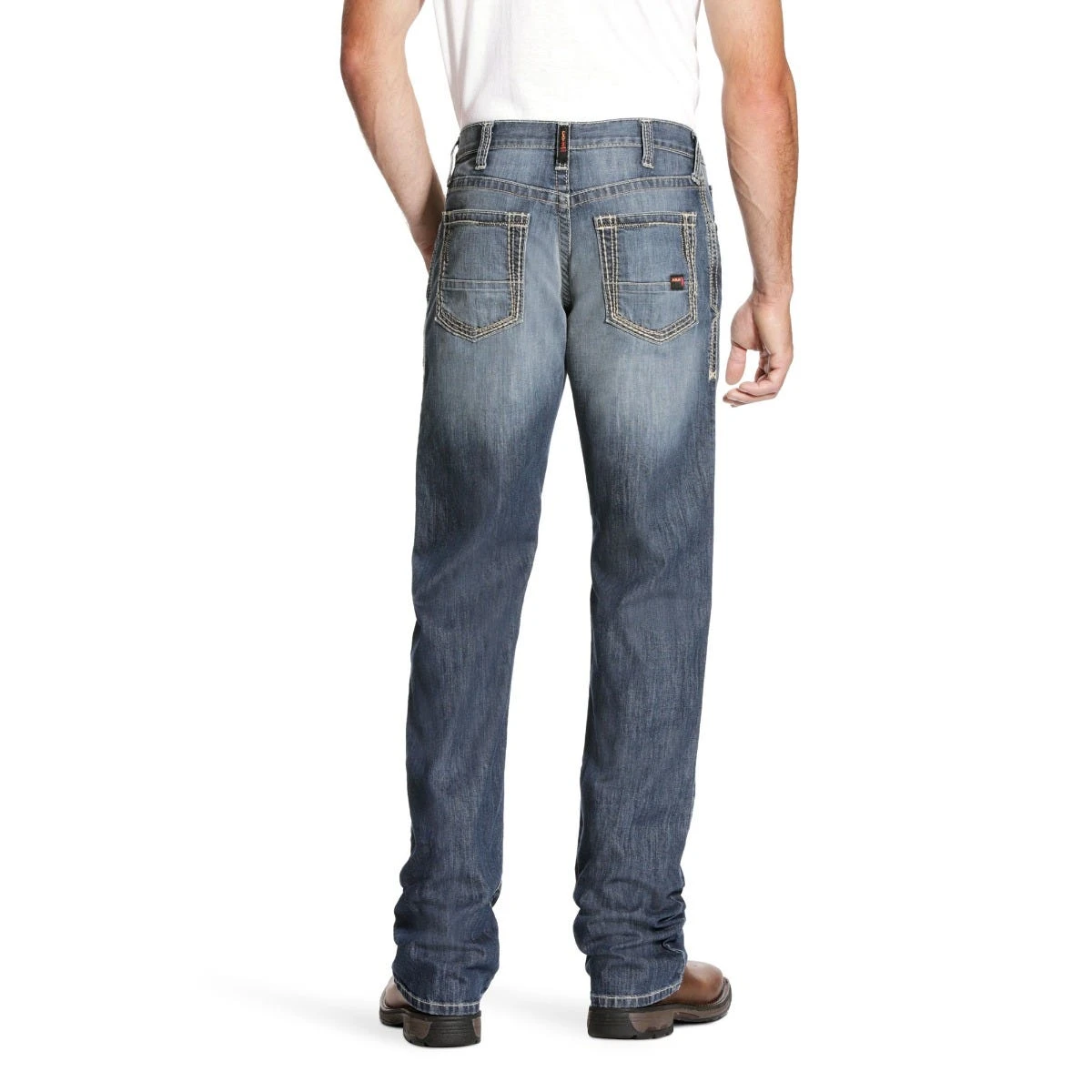 Ariat Work FR: Men's FR 10023467 Bryce M4 Low Rise Stretch DuraLight Boot Cut Jeans - Image 3