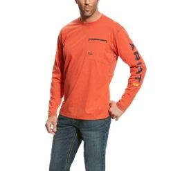 Ariat Rebar Shirts: Men's 10023922 Volcanic Fire Workman Logo T-Shirt