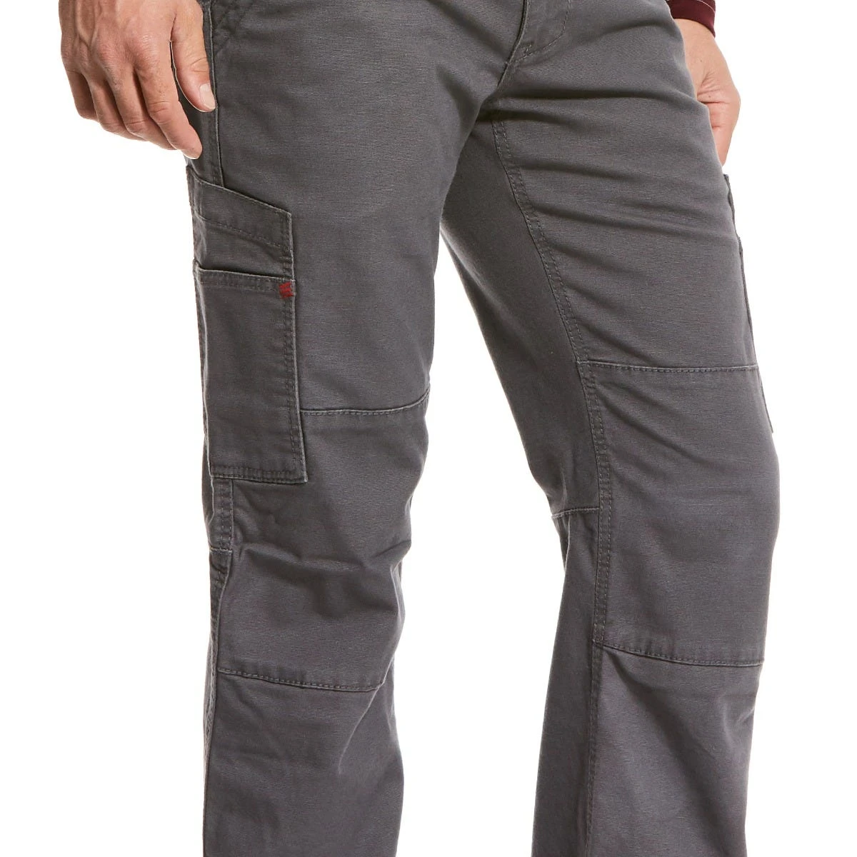 Ariat Work FR: Men's FR 10027709 Iron Gray M5 Stretch DuraLight Canvas Straight Leg Pant - Image 2