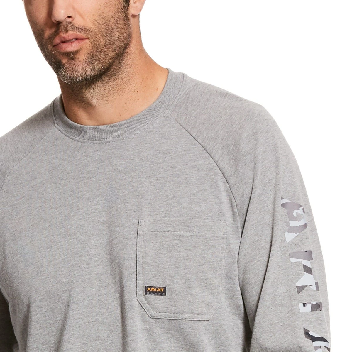 Ariat Rebar Shirt: Men's 10027901 Heather Grey Cotton Strong Graphic T-Shirt - Image 2