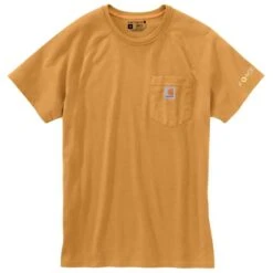 Carhartt Force Shirts: Men's 100410 Y12 Yellowstone Heather Force Cotton Delmont Short-Sleeve T-Shirt