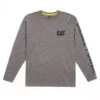 CAT Shirts: Men's 1010042 10123 Dark Heather Grey Diesel Power Long Sleeve Tee Shirt