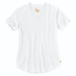 Carhartt Shirts: Women's 104406 WHT White Relaxed Fit V Neck Short Sleeve T-Shirt