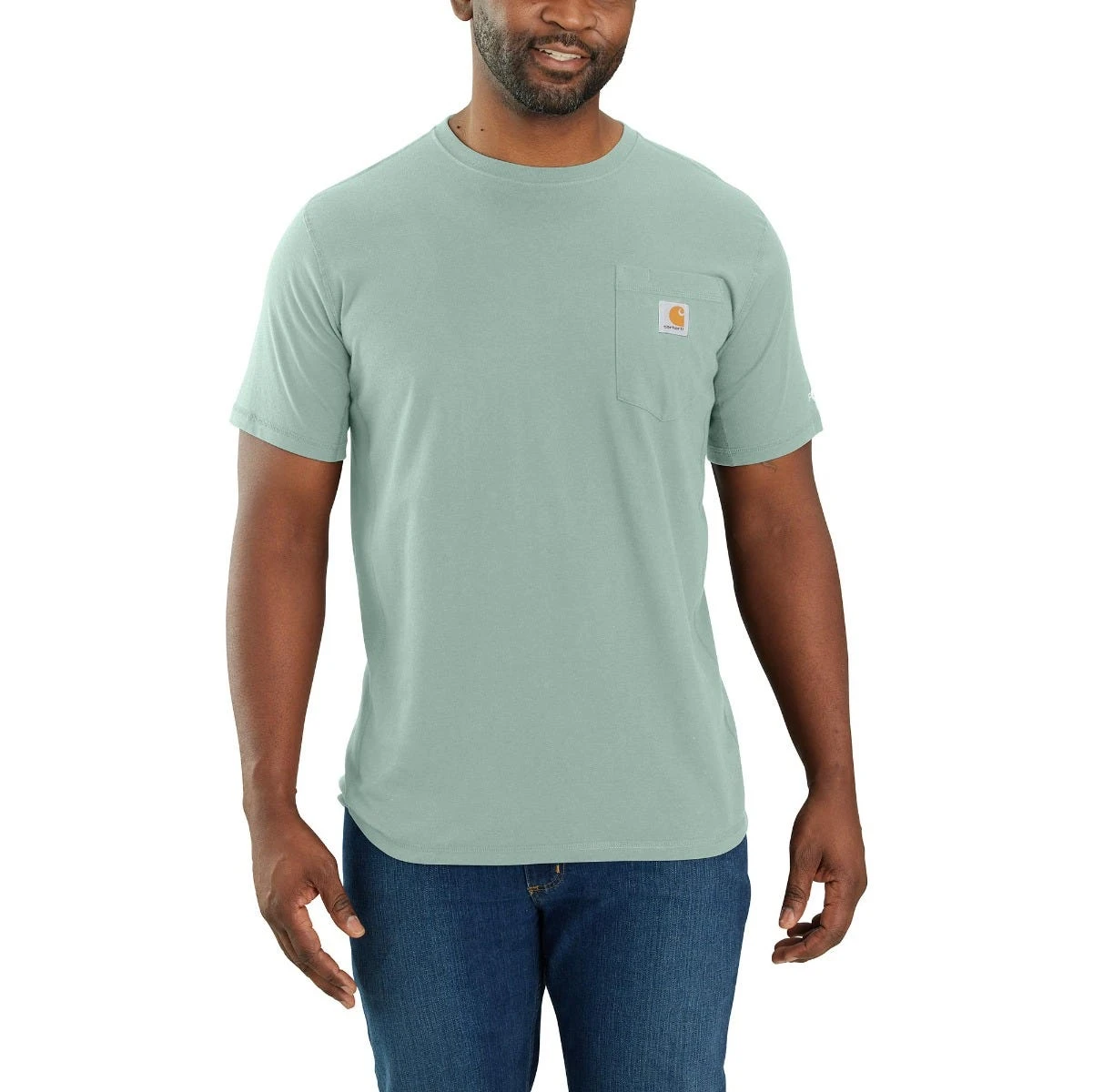 Carhartt Shirts: Men's 104616 HA4 Blue Surf Force Relaxed Fit Short Sleeve Pocket T-Shirt