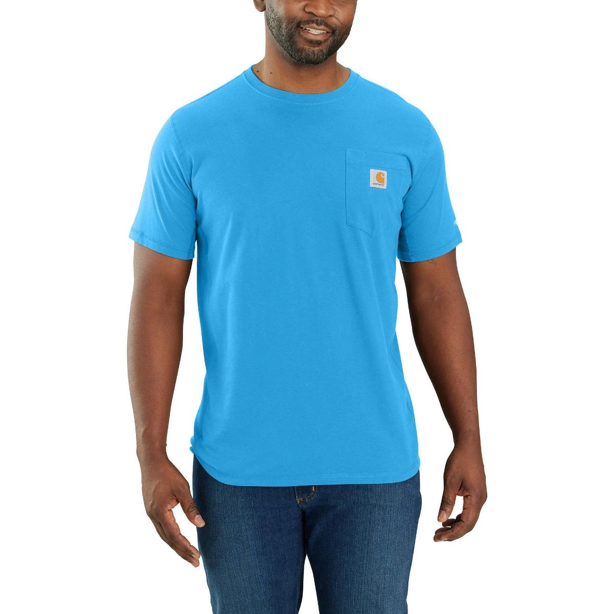 Carhartt Shirts: Men's 104616 HA6 Azure Blue Force Relaxed Fit Short Sleeve Pocket T-Shirt