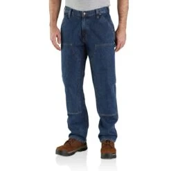 Carhartt Jeans: Men's 104944 H45 Canal Loose Fit Double Front Utility Logger Work Jean