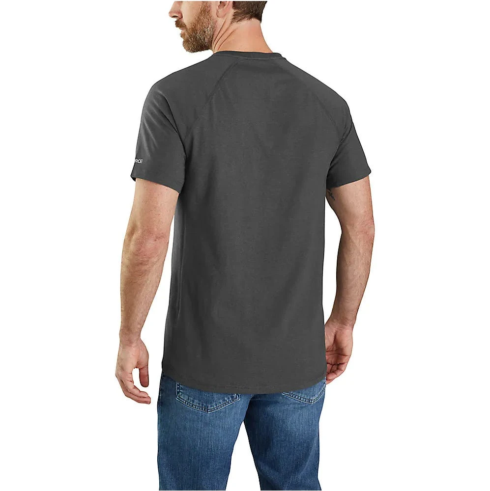 Carhartt Force Shirts: Men's 105203 CRH Carbon Heather Relaxed Fit Block Logo Graphic T-Shirt - Image 2