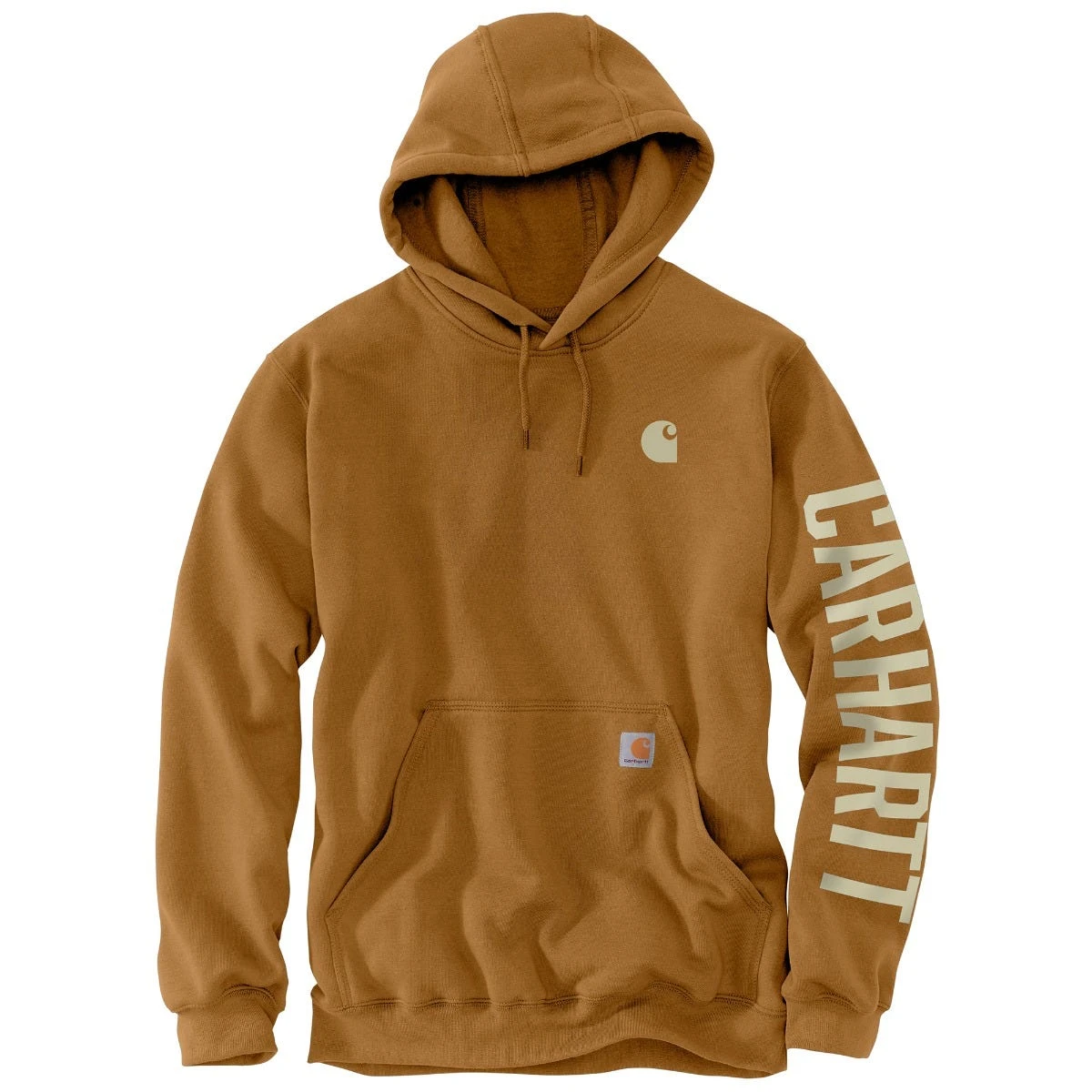 Carhartt Sweatshirts: Men's 105940 BRN Carhartt Brown Loose Fit Rain Defender C Graphic Logo Sweatshirt