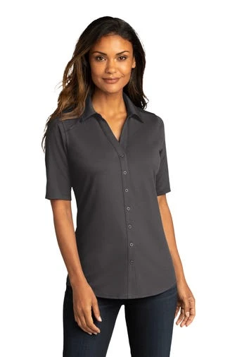 Port Authority Shirts: Women's LK682 GPH Graphite City Stretch Top