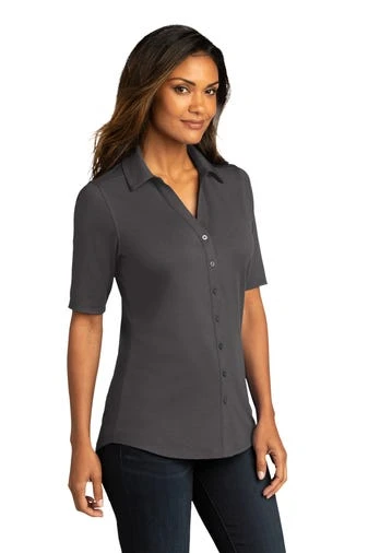 Port Authority Shirts: Women's LK682 GPH Graphite City Stretch Top - Image 2