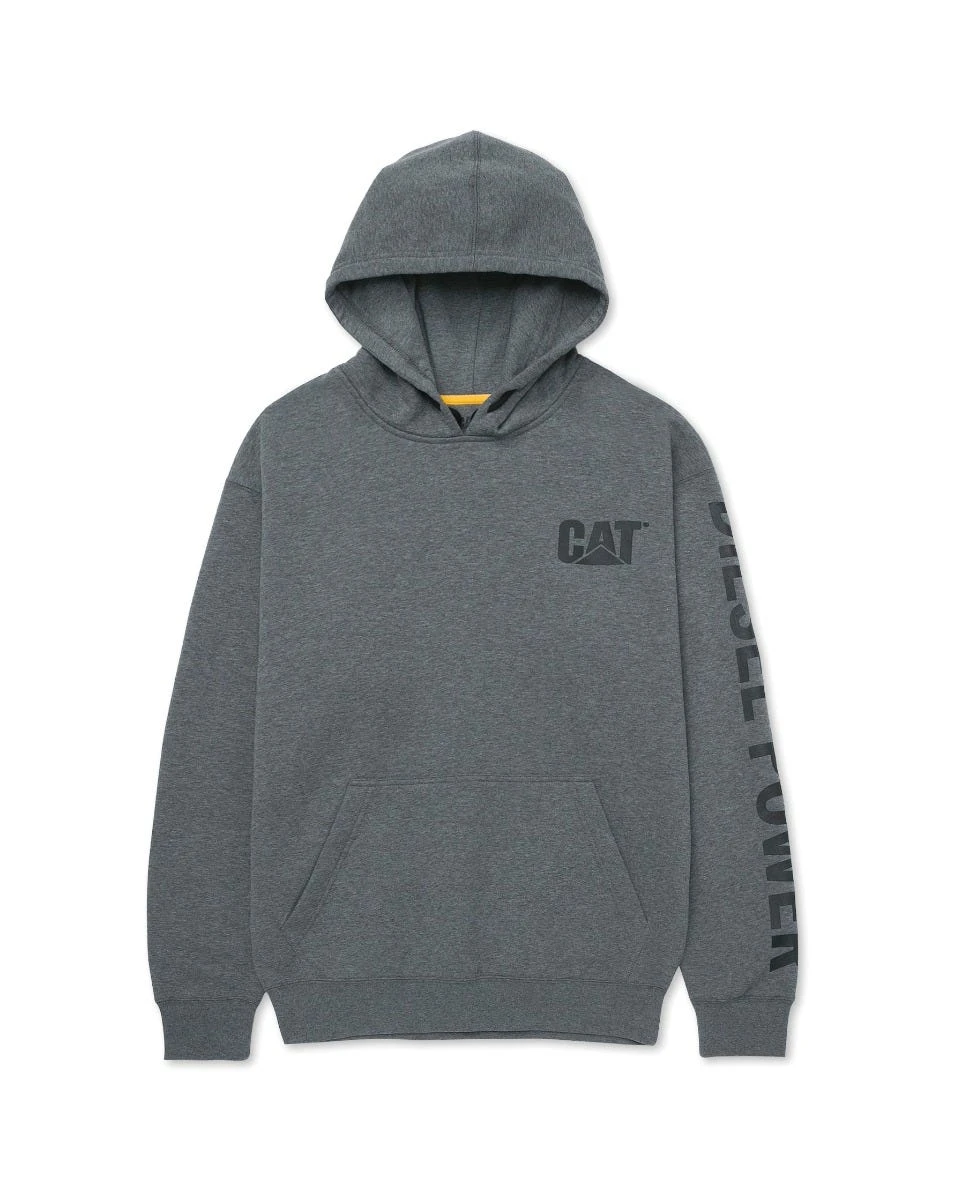 CAT Apparel Sweatshirts: Men's 1090036 10123 Dark Heather Grey Diesel Power Hooded Sweatshirt