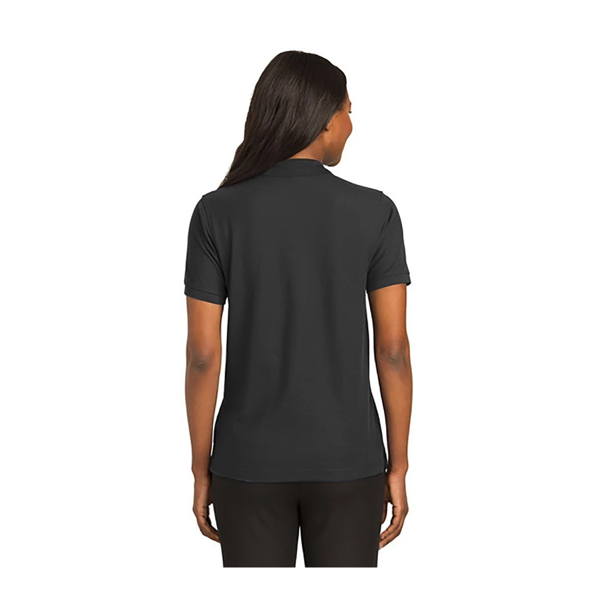 Port Authority Shirts: Women's L500 BLK Black Ladies Silk Touch Polo Shirt - Image 2