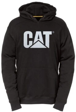 CAT Apparel Sweatshirt: Men's 1910092 16 Black Water Resistant Hooded Sweatshirt