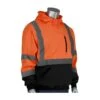 PIP Sweatshirts: Men's 323 1350B OR Hi-Vis Orange ANSI Type R Class 3 Hooded Pullover Sweatshirt