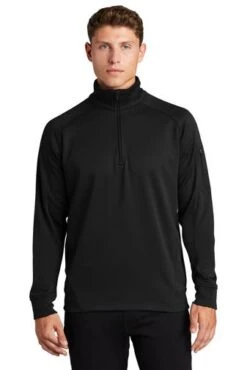 Sport-Tek Sweatshirts: Men's F247 BLK Black Tech Fleece 1/4-Zip Pullover