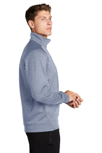 Sport-Tek Sweatshirts: Men's F247 GRY Grey Heather Tech Fleece 1/4-Zip Pullover - Image 3