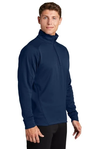 Sport-Tek Sweatshirts: Men's F247 NVY True Navy Tech Fleece 1/4-Zip Pullover - Image 2