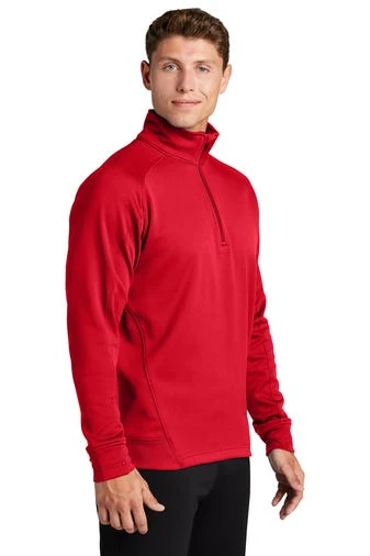 Sport-Tek Sweatshirts: Men's F247 RED True Red Tech Fleece 1/4-Zip Pullover - Image 2