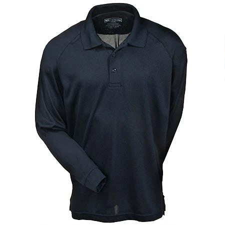 5.11 Tactical Shirts: Men's Long Sleeve Navy Polo Shirt 72049 724 - Image 2