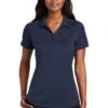 Port Authority Shirts: Women's L569 TN True Navy Diamond Jacquard Ladies Polo