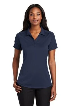 Port Authority Shirts: Women's L569 TN True Navy Diamond Jacquard Ladies Polo