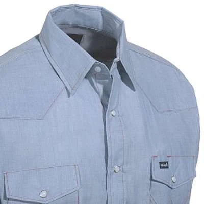 Wrangler Shirts: Men's Chambray 70130 MW Cowboy Cut Long Sleeve Shirt