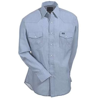 Wrangler Shirts: Men's Chambray 70130 MW Cowboy Cut Long Sleeve Shirt - Image 2