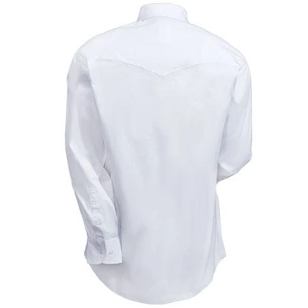 Wrangler Shirts: Men's White 71135 CH Cotton Twill Long Sleeve Western Shirt - Image 3