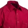 Wrangler Shirts: Men's Wine 75740 WN Sport Western Dobby Stripe Long Sleeve Shirt