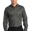 Port Authority Shirts: Men's S663 STGY Sterling Grey Button Down SuperPro Twill Shirt