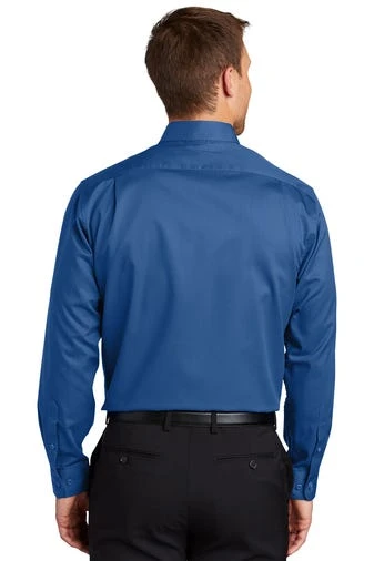 Port Authority Shirts: Men's S663 TB True Blue Button Down SuperPro Twill Shirt - Image 4