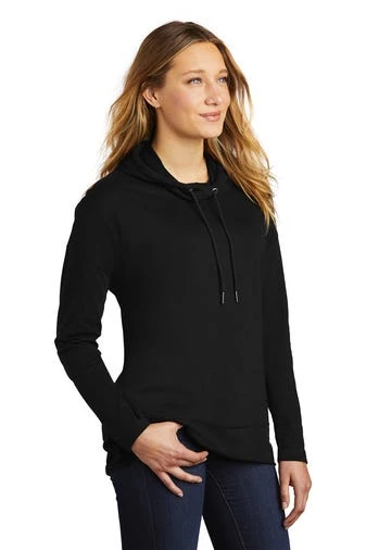District Sweatshirts: Women's DT671 BLK Black Featherweight French Terry Hoodie - Image 2