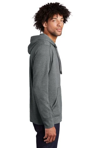 Sport-Tek Jackets: Men's ST293 DGH Dark Grey Heather PosiCharge Tri-Blend Wicking Fleece Full-Zip Hooded Jacket - Image 2