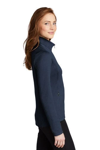 Port Authority Sweatshirts: Women's L249 DBNH Dress Blue Navy Heather Diamond Full Zip - Image 2