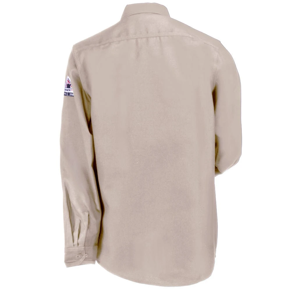 Bulwark Shirts: Men's QS40 KH Khaki FR IQ Endurance Ripstop Long Sleeve Work Shirt - Image 3