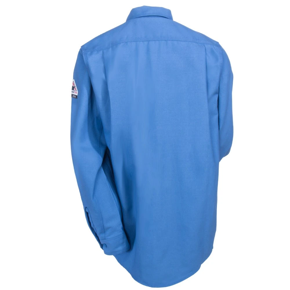 Bulwark Shirts: Men's QS40 LB Blue FR IQ Endurance Long Sleeve Work Shirt - Image 3