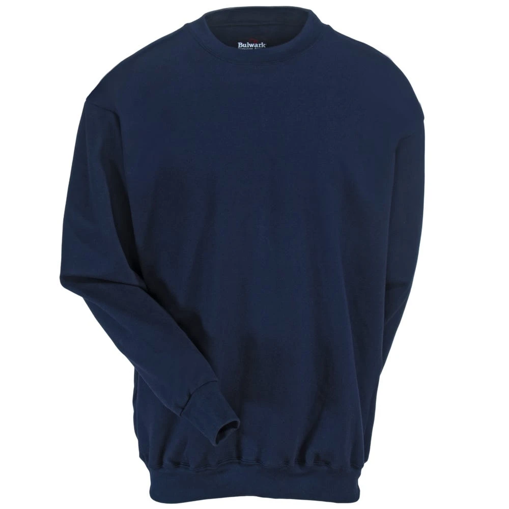 Bulwark Sweatshirts: Men's SEC2 NV Flame-Resistant Navy Blue Crewneck - Image 2