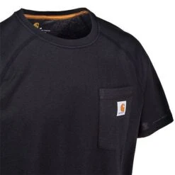 Carhartt Force Shirts: Men's Force Black 100410 001 Moisture Wicking Cotton Tee Shirt