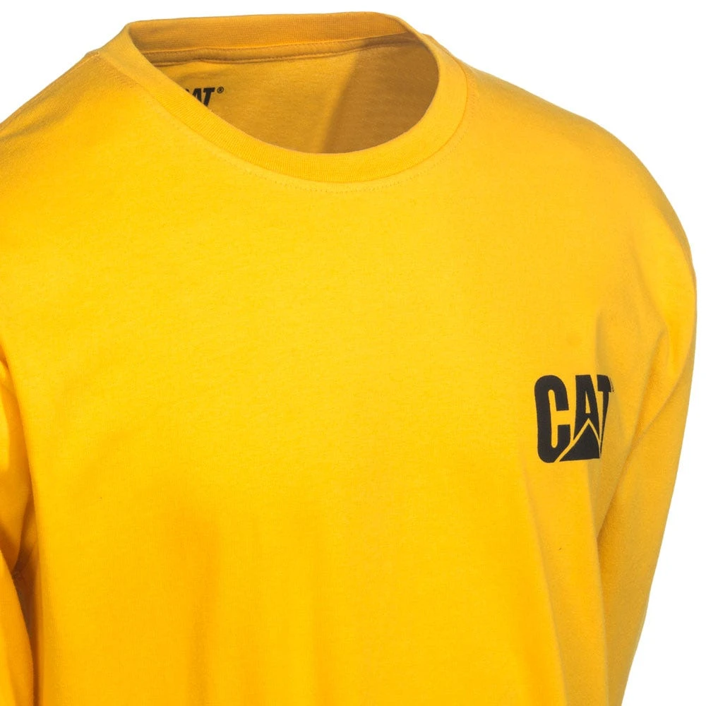 Caterpillar Shirts: Men's 1510034 555 Yellow Trademark Banner Long-Sleeve Tee Shirt - Image 2