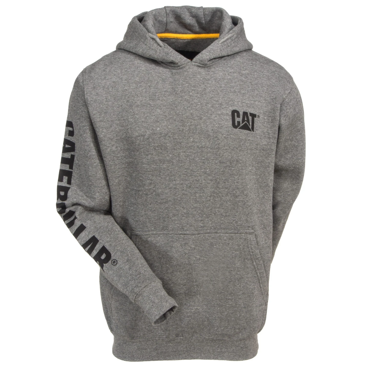 CAT Apparel Sweatshirts: Men's 1910709 004 Grey Hooded Trademark Banner Sweatshirt - Image 3