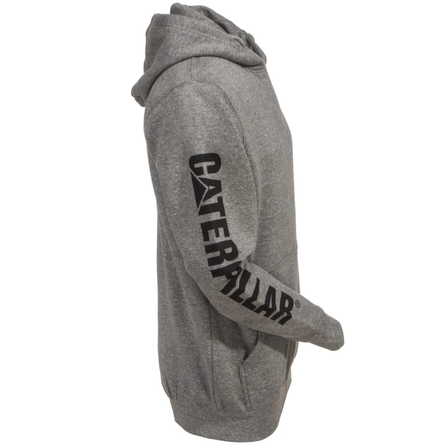 CAT Apparel Sweatshirts: Men's 1910709 004 Grey Hooded Trademark Banner Sweatshirt - Image 5