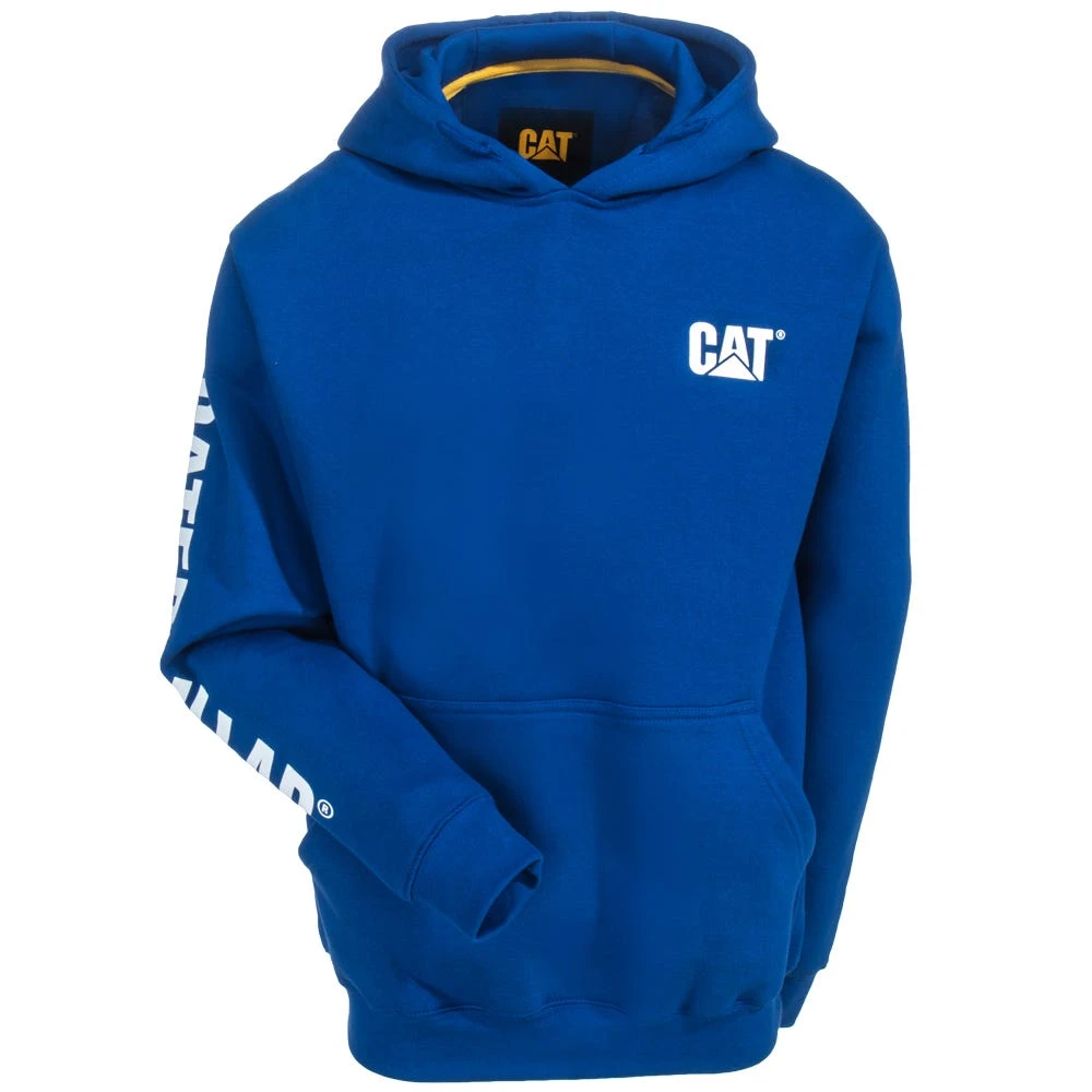 CAT Apparel Sweatshirts: Men's 1910709 95B Bright Blue Trademark Banner Hooded Sweatshirt - Image 3