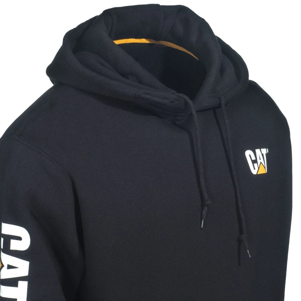 Caterpillar Sweatshirts: Men's 1910709 016 Black Hooded Trademark Banner Sweatshirt - Image 2