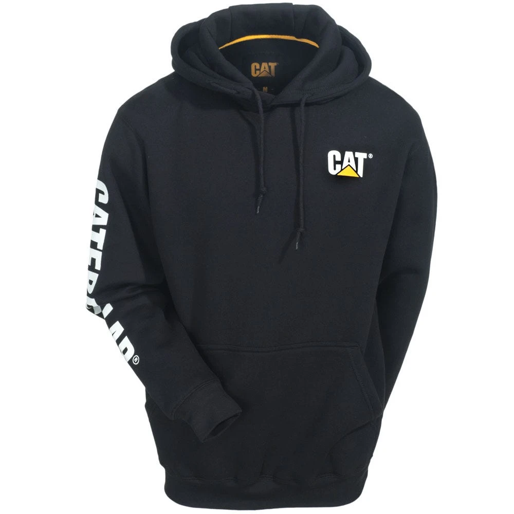 Caterpillar Sweatshirts: Men's 1910709 016 Black Hooded Trademark Banner Sweatshirt - Image 3