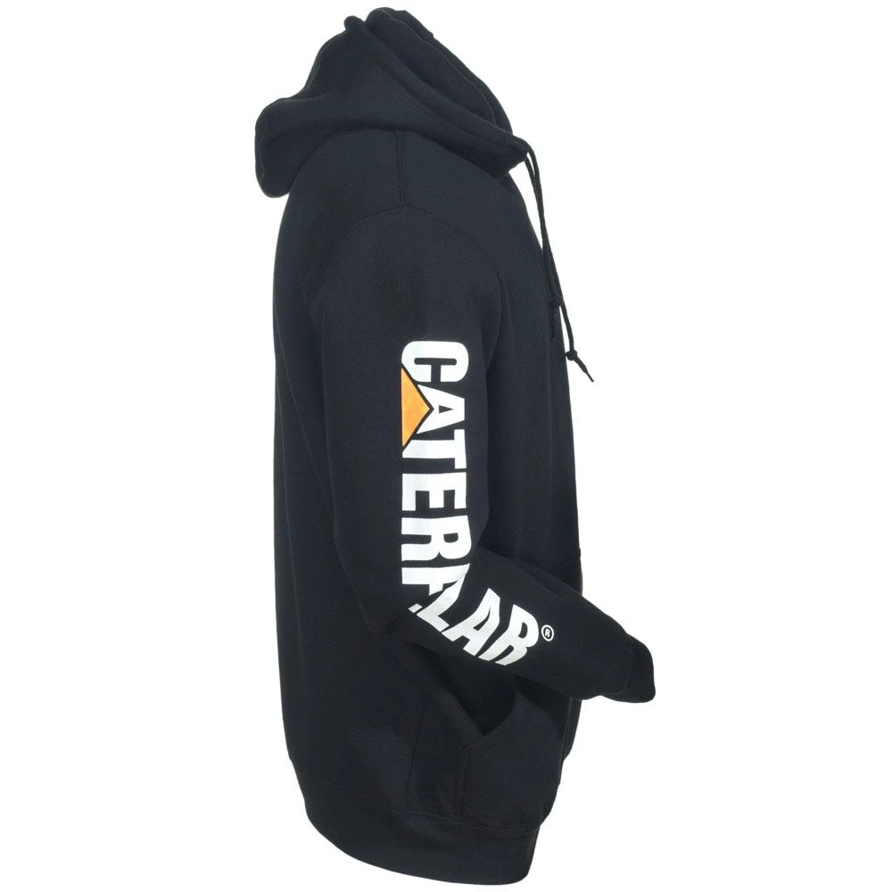 Caterpillar Sweatshirts: Men's 1910709 016 Black Hooded Trademark Banner Sweatshirt - Image 5
