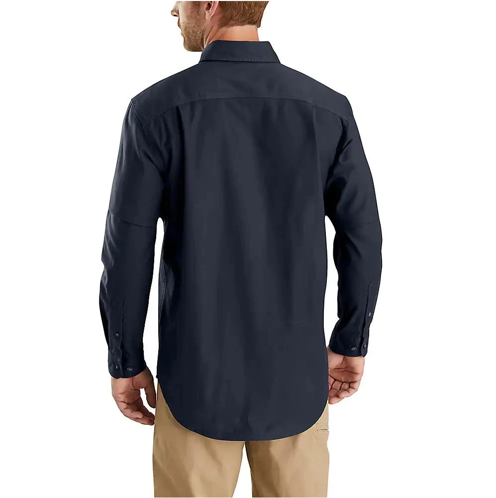 Carhartt Shirts: Men's 103554 412 Navy Rugged Flex Relaxed Fit Midweight Canvas Long Sleeve Shirt - Image 2