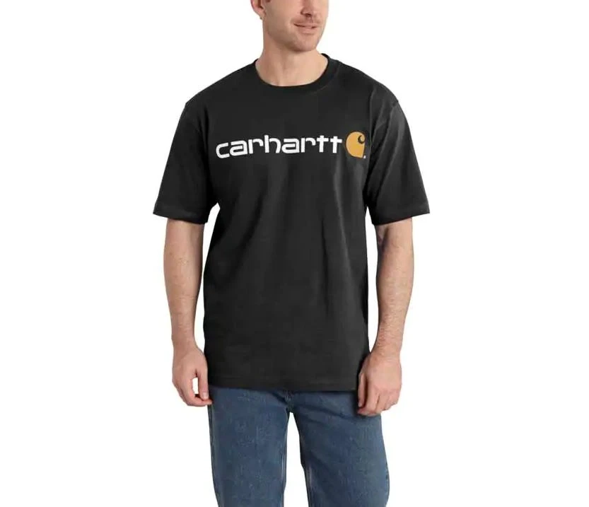 Carhartt Shirts: Men's K195 BLK Black Cotton Jersey Logo Tee Shirt - Image 2