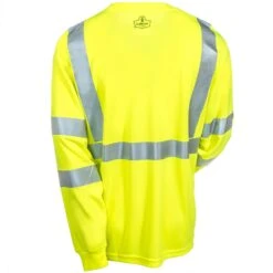 Ergodyne Shirts: Men's 8391 LM High Visibility Lime Class 3 Long Sleeve Tee Shirt