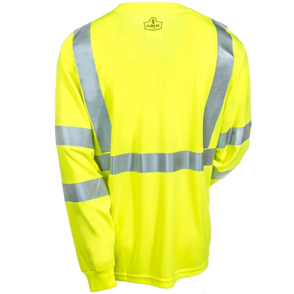 Ergodyne Shirts: Men's 8391 LM High Visibility Lime Class 3 Long Sleeve Tee Shirt