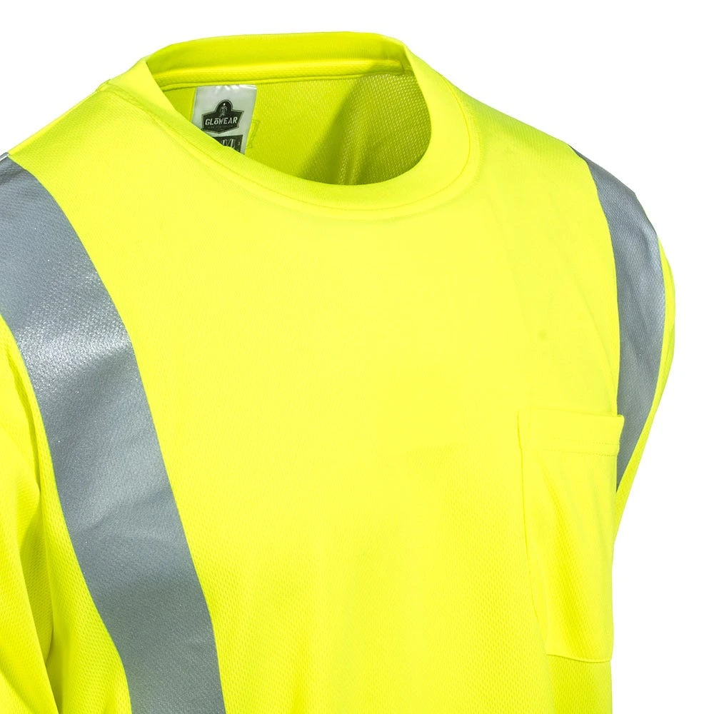 Ergodyne Shirts: Men's 8391 LM High Visibility Lime Class 3 Long Sleeve Tee Shirt - Image 2